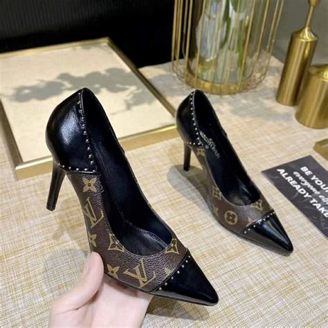 louis vuitton black sparkly heels|More.